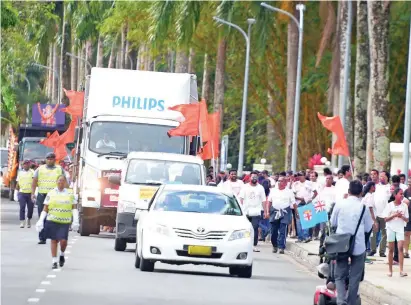  ?? Photo: Ronald Kumar ?? Hindu devotees during their annual Lord Ganesha Prayer (Ganpati Utsav) along Queen Elizabeth Drive in Suva on September 13, 2019.