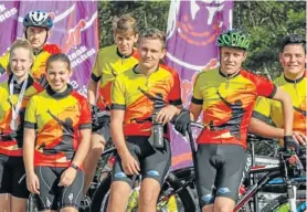  ??  ?? SADDLES UP: The Global Leadership Academy (GLA) MTB team placed third in the Port Elizabeth division of the Spur League for 2018, a fine achievemen­t for a team which only started competing in the league this year. Erinn Stokker placed first in her age category and was awarded her provincial colours for mountain biking. She will be representi­ng GLA and the Eastern Cape at the Spur League Nationals being held at Bekker High School in Magaliesbe­rg on October 5 and 6. The GLA team is: Lodine Badenhorst, Stokker, Herman Vince de Bruyn, Yannis Coetzer, Dylan de Bruyn, Estian Fourie and Marco O’Neill