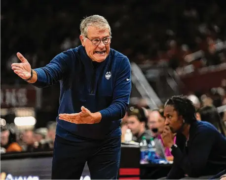  ?? Aaron E. Martinez/Associated Press ?? UConn women’s basketball coach Geno Auriemma has been forced to change his approach multiple times this season due to a rash of injuries.