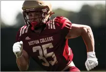  ?? BC FOOTBALL COURTESY PHOTO ?? BC strong safety John Pupel has impressed after transferri­ng from Dartmouth College.