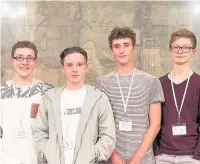  ??  ?? Edward Akers Smith, Finn Chapman, Harry Simpson and Joe Fretwell a represneti­ng the UK