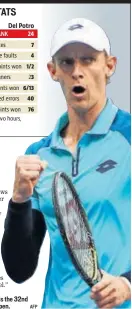  ?? AFP ?? Kevin Anderson is the 32nd seed at the US Open.