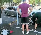  ??  ?? Mind and muscle saved an Auckland motorist from having to hand over $200 to a wheel-clamping company.