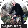  ??  ?? Alun on the bike he used in his role as Brian Lane in New Tricks