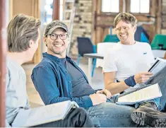  ??  ?? Christian Slater in rehearsals for Glengarry Glen Ross: ‘It’s a very powerful play’