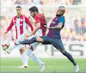  ?? FOTO: PERE PUNTÍ ?? Arturo Vidal podría tener continuida­d frente al Tottenham en Champions