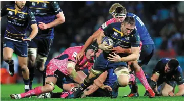  ?? RAMSEY CARDY/ SPORTSFILE/PA WIRE ?? Jack Conan during training and (left) in action against Exeter Chiefs earlier this season