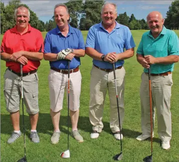  ??  ?? John Whelan, EamonnWall, Brendan Duffin and Markie Murphy at the golf classic in New Ross on Saturday in aid of New Ross Rugby Club.