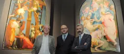  ??  ?? Arturo Galansino con Antonio Natali e Carlo Falciani a Palazzo Strozzi