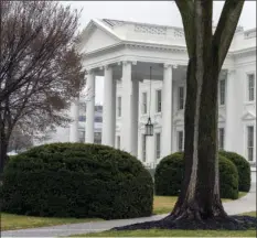  ?? AP PHOTO/ANDREW HARNIK ?? In this March 18 photo, the White House is shown in Washington. Five White House staffers have been fired because of their past use of drugs, including marijuana. White House press secretary Jen Psaki said Friday “there were additional factors at play in many instances for the small number of individual­s who were terminated.”