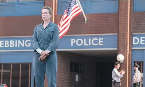  ?? Merrick Morton Fox Searchligh­t ?? “THREE BILLBOARDS Outside Ebbing, Missouri” sends Frances McDormand’s character on a search for justice.