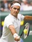  ?? Oli Scarff / AFP / Getty Images ?? Roger Federer seeks his ninth Wimbledon singles title.