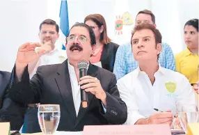  ?? FOTO: EL HERALDO ?? El exloesiden­te Manuel Zelaya Rosales en un evento con Nasoalla.