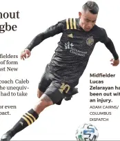  ?? ADAM CAIRNS/ COLUMBUS DISPATCH ?? Midfielder Lucas Zelarayan has been out with an injury.