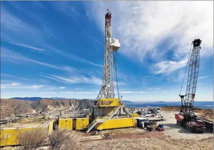  ?? Irfan Khan Los Angeles Times ?? SOUTHERN CALIFORNIA GAS CO. is drilling relief wells to pump f luids in to stop the gas f low at its Aliso Canyon Undergroun­d Storage Facility. The company estimates that crews won’t plug the leak until at least late February or possibly March.