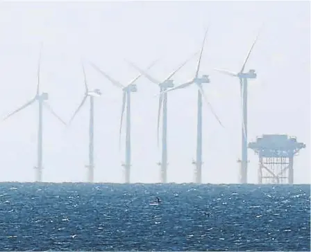  ?? ?? The Rampion offshore wind farm. Picture by Eddie Mitchell