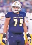  ?? STAFF FILE PHOTO BY ROBIN RUDD ?? Harrison Moon is back for a sixth season on UTC’s offensive line.