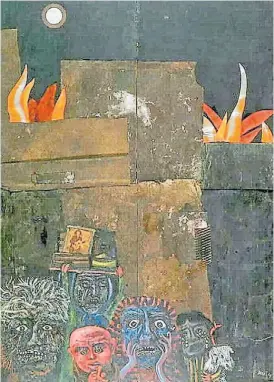  ??  ?? Incendio en el barrio de Juanito. Una obra de Antonio Berni, de 1961.