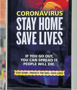  ??  ?? Dr Catherine Calderwood, top, at the daily coronaviru­s briefing. failed to follow official advice, as promoted in the poster above, and instead made visits to her holiday home in the East Neuk.