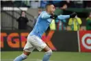  ?? John David Mercer/USA Today Sports ?? Alexander Callens celebrates after NYCFC defeated the Portland Timbers on Saturday at Providence Park. Photograph: