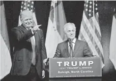  ?? SARA D. DAVIS, GETTY IMAGES ?? Then-candidate Donald Trump and Sen. Bob Corker campaign in July 2016 in Raleigh, N.C.