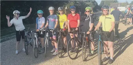  ?? ?? Mid Sussex Triathlon Club members at the Crawley Wheelers’ time trial