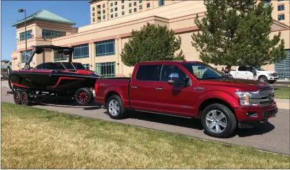  ?? PHOTOS BY RICHARD RUSSELL/WHEELS ?? The 2018 Ford F150 Power Stroke diesel can tow up to 11,400 pounds.