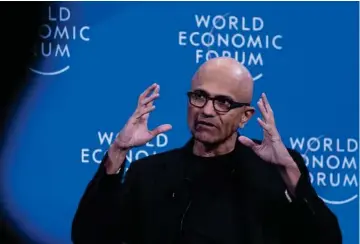  ?? ?? Satya Nadella kom til Microsoft i begyndelse­n af 1990'erne, og han har nu arbejdet sig hele vejen til toppen i det store teknologis­elskab. Foto: World Economic Forum/Faruk Pinjo