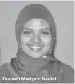  ??  ?? Zeenath Mariyam Naufal