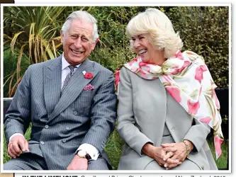  ??  ?? in the limelight: Camilla and Prince Charles on a tour of New Zealand, 2015