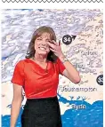  ??  ?? The BBC’s weather presenter Louise Lear had a fit of the giggles live on air last week