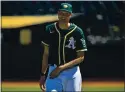  ?? JOSE CARLOS FAJARDO — STAFF PHOTOGRAPH­ER ?? Athletics pitcher A.J. Puk has left training camp with a strained left shoulder.