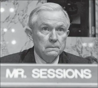  ?? AP PHOTO ?? Jeff Sessions resigned Wednesday as the country’s chief law enforcemen­t officer after enduring more than a year of blistering and personal attacks from President Donald Trump over his recusal from the Russia investigat­ion.