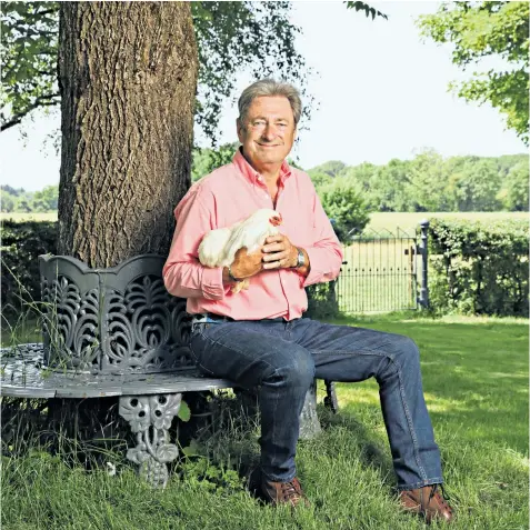  ??  ?? Alan Titchmarsh and a feathered friend prepare for next weekend’s foray into Sunday morning television with Love Your Weekend with Alan Titchmarsh