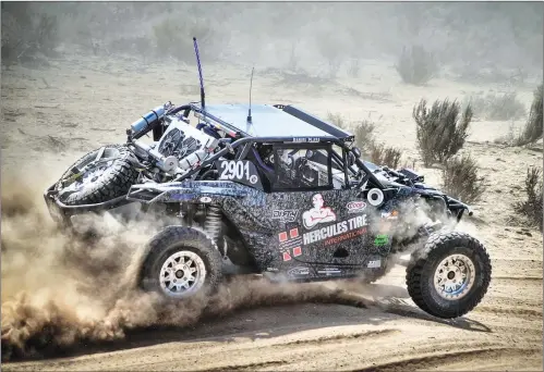  ?? LOANED PHOTOS ?? KYLE CHAVEZ AND DANIEL PLAZA race their Can-Am Maverick X3 in last month’s Gran Prix Kendall-Motrix race in Tecate, Baja California.