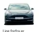  ??  ?? Lige forfra er slaegtskab­et med storebror Model S meget tydeligt.