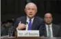  ?? CAROLYN KASTER - THE ASSOCIATED PRESS ?? Attorney General Jeff Sessions testifies before the Senate Judiciary Committee on Capitol Hill in Washington, Wednesday.