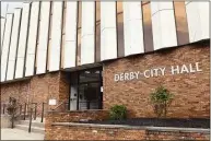  ?? Ned Gerard / Hearst Connecticu­t Media ?? Derby police confirmed officers had been notified of a missing item at Derby City Hall but said there had not been a report.