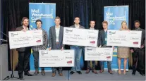  ?? SUBMITTED PHOTO ?? The winners of the 2018 Mel Woodward Cup, a Memorial University student entreprene­ur business idea competitio­n that awards $40,000 in seed funding and other supports.