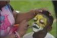  ?? PETE BANNAN - DIGITAL FIRST MEDIA ?? Jabbreel Baker, 6, of Chester gets a leopard face paint at Chesterfes­t 2018 Saturday on the grounds of Talen Energy Stadium.