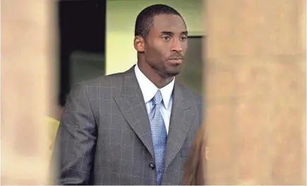  ?? M. SPENCER GREEN/AP ?? Kobe Bryant leaves the courthouse in Eagle, Colorado, in 2004.