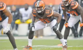  ?? DAVID RICHARD/THE ASSOCIATED PRESS FILES ?? The Cleveland Browns dealt disappoint­ing outside linebacker Barkevious Mingo to the Patriots on Thursday.