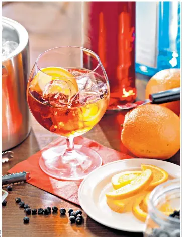  ??  ?? Now on tap: the Negroni is strong, refreshing and not too complex, perfect as an apéritif