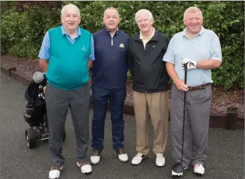  ??  ?? Tim O’Sullivan, Denis O’Mahony, Hugh O’Brien, and Liam Fitzpatric­k who were winners of the 40th Anniversar­y Founders Day golf competitio­n at Blainroe Golf Club. Photos: Tim Thornton