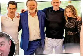  ?? ?? stellar team: Colin Farrell, Brendan Gleeson, director Martin McDonagh and Kerry Condon at the Venice Internatio­nal Film Festival and, inset left, co-star Pat Shortt