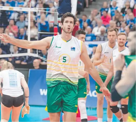  ??  ?? Travis Passier from the Australian volleyball team will be in action on the Gold Coast today at Carrara.