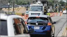  ?? STAFF ?? Crews began marking off areas Monday morning on West Central Avenue in West Carrollton as a $1.28 million road reconstruc­tion project started. The city says work will continue into November.