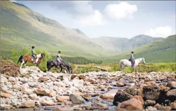  ??  ?? Wilder Ways combines horse trekking with luxury accommodat­ion in the Highlands.