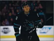  ?? NHAT V. MEYER — BAY AREA NEWS GROUP ?? The San Jose Sharks’ Radim Simek (51) waits for a faceoff during their game against the Minnesota Wild in the first period at the SAP Center in San Jose on Nov. 7, 2019.