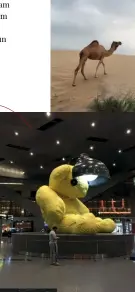  ??  ?? Lamp Bear karya desainer asal Swedia, Urs Fischer yang berlokasi di daerah foyer Hamad Internatio­nal Airport.